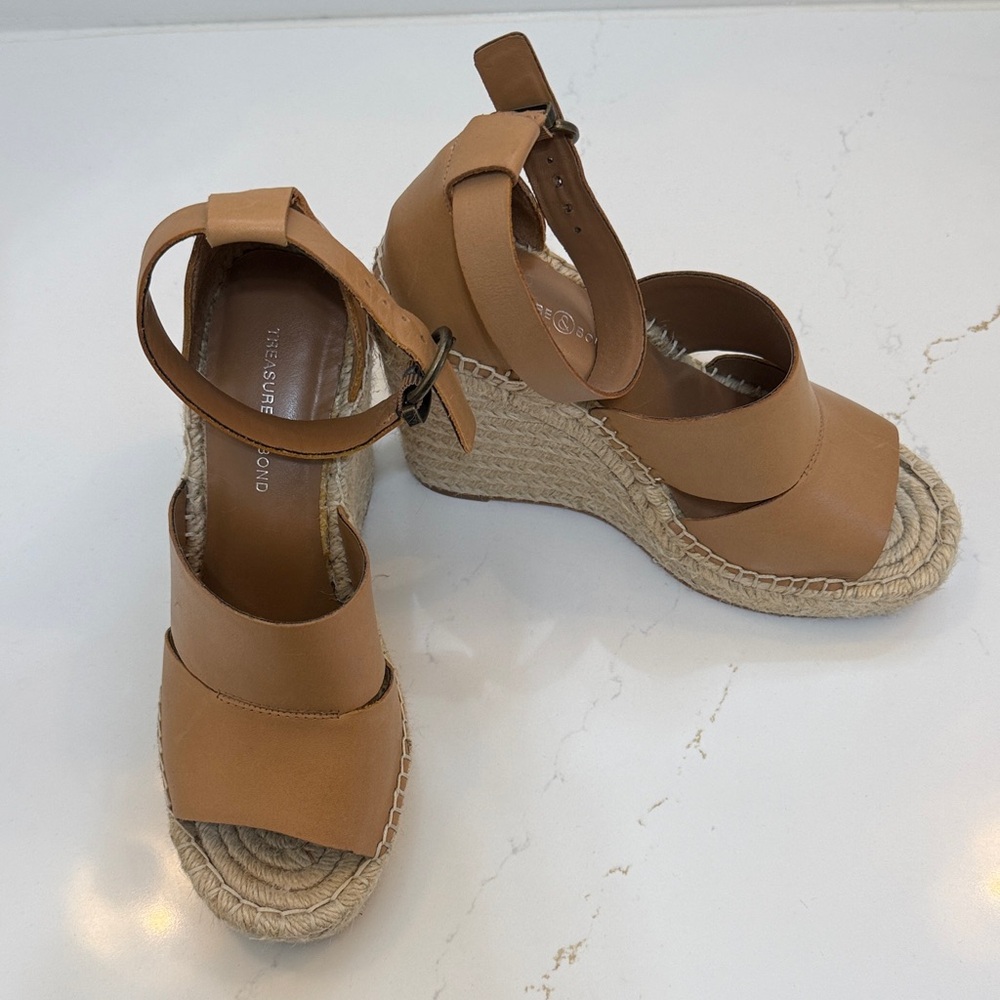 Tan Espadrille Wedge Sandals